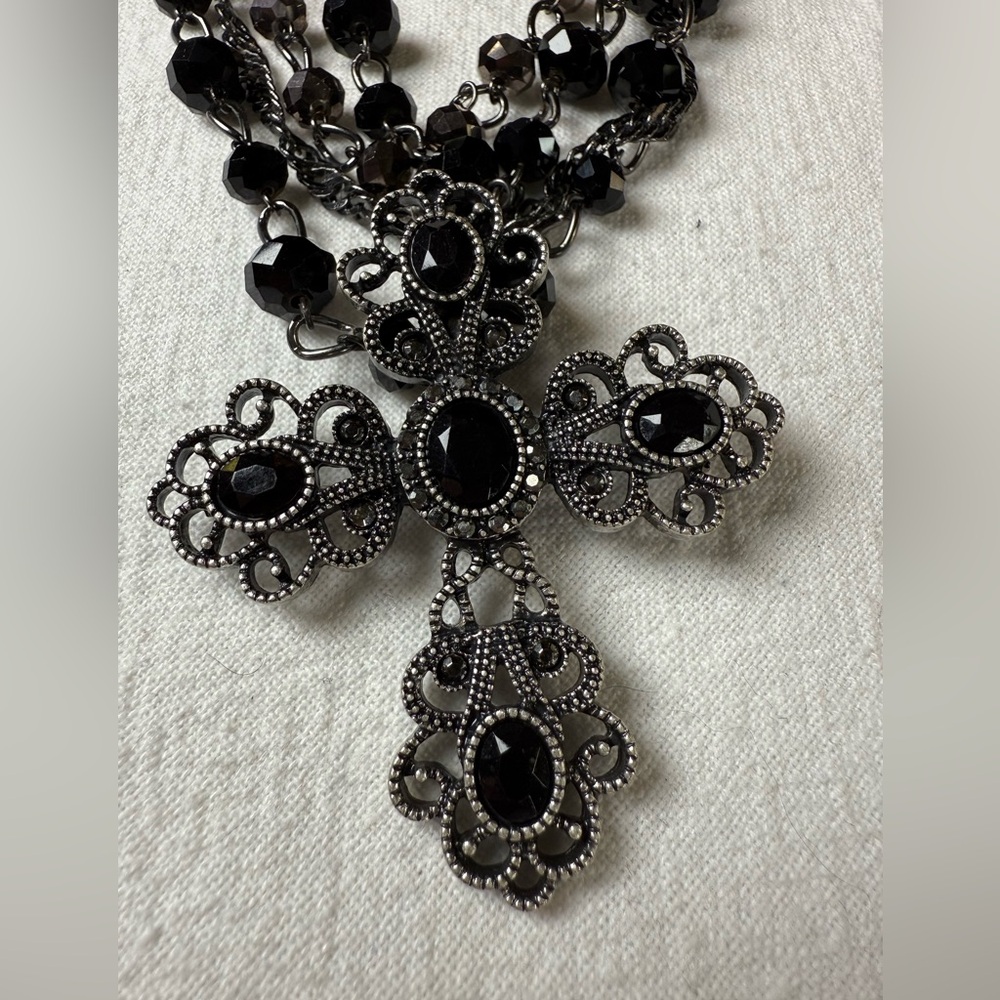 Premier Design Filigree Triumph Cross Necklace Length Adjusts Choker Gothic Chic